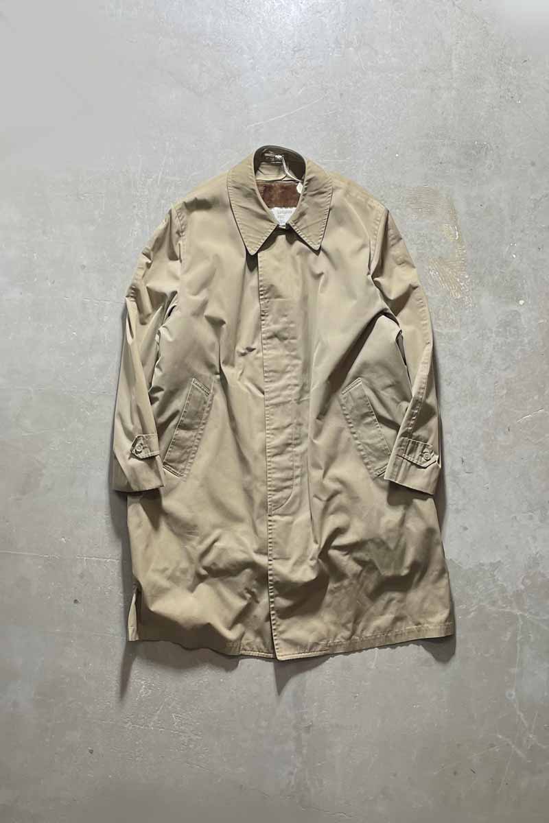 90'S BALMACAAN COAT W/FUR LINER / BEIGE [SIZE:L USED]
