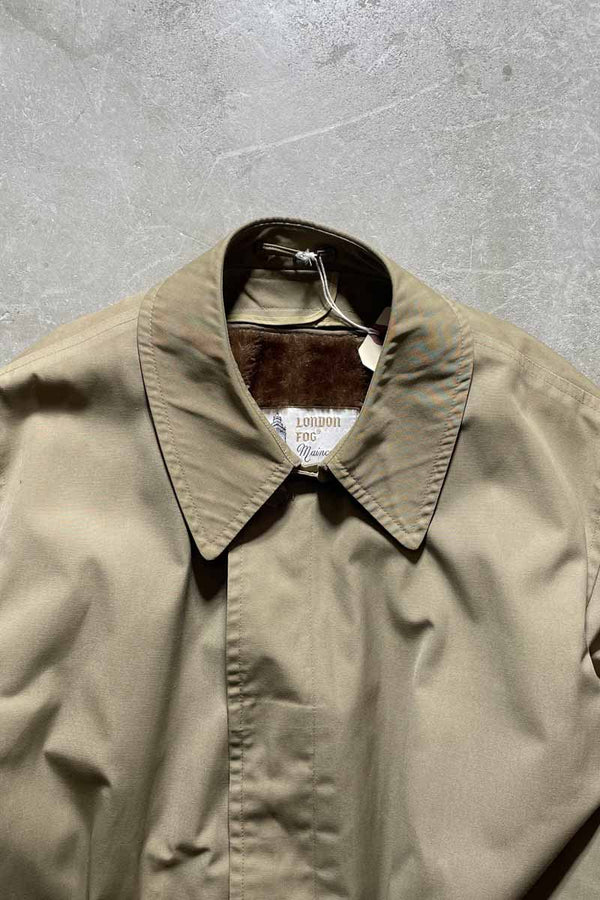 90'S BALMACAAN COAT W/FUR LINER / BEIGE [SIZE:L USED]