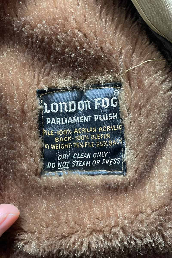 90'S BALMACAAN COAT W/FUR LINER / BEIGE [SIZE:L USED]