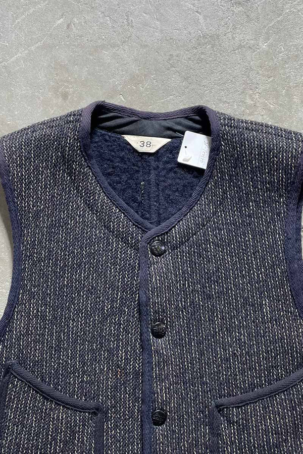 60'S MELANGE WOOL VEST / BLACK [SIZE:M USED]