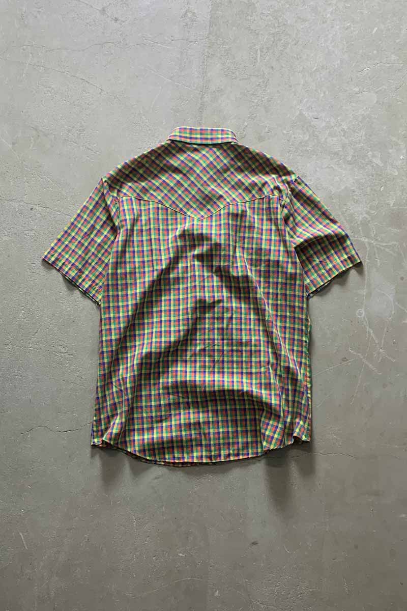 90'S S/S CHECK WESTERN SHIRT / MULTI [SIZE: M USED]
