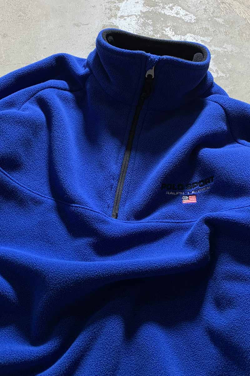 90'S FLEECE JACKET / BLUE [SIZE: L USED]