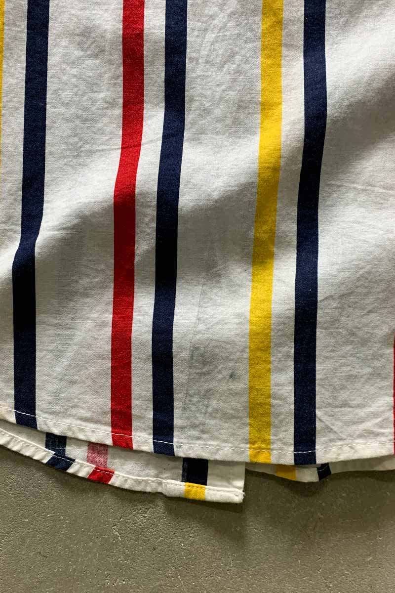 S/S STRIPE SHIRT / WHITE [SIZE: M USED]
