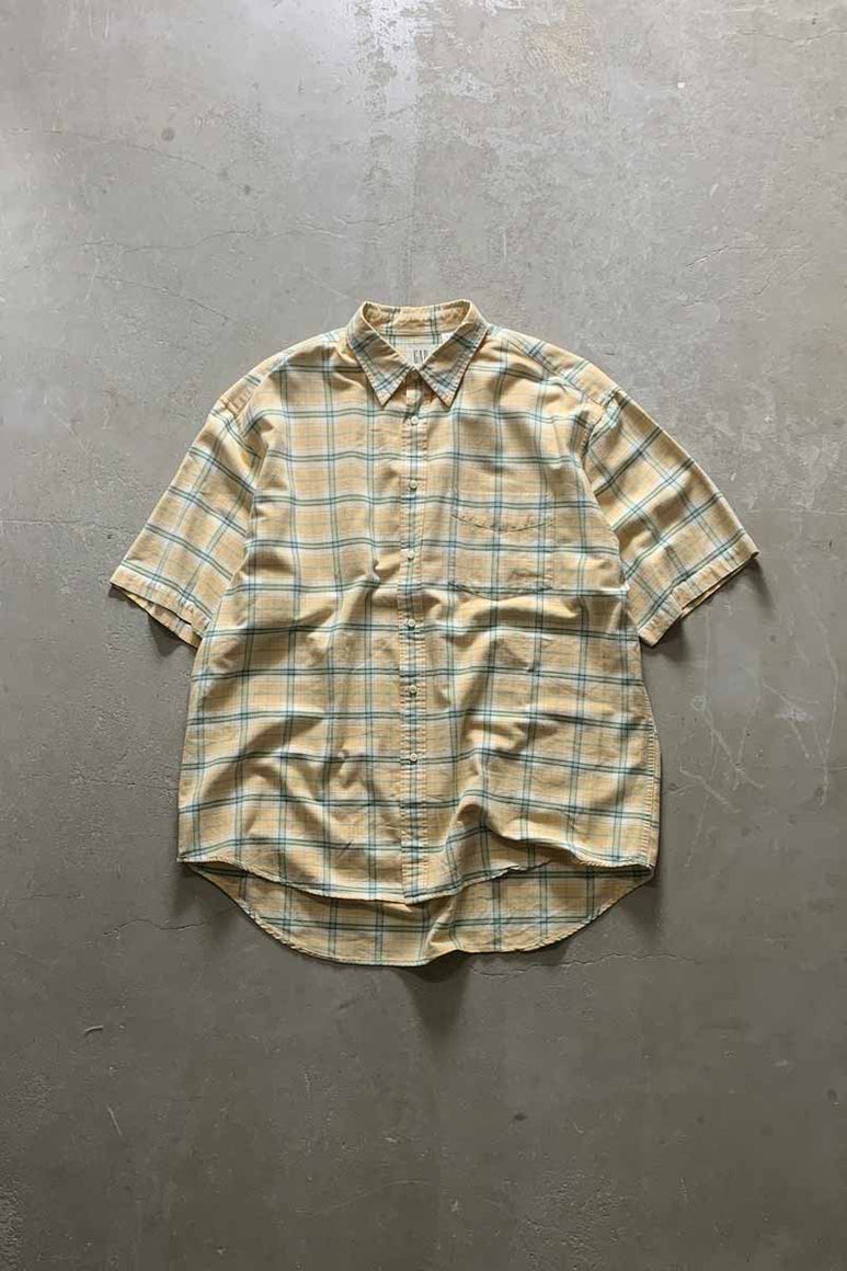 S/S CHECK SHIRT / YELLOW [SIZE: L USED]