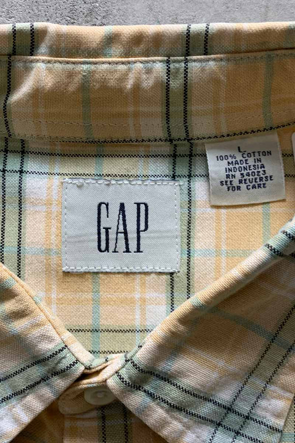 S/S CHECK SHIRT / YELLOW [SIZE: L USED]