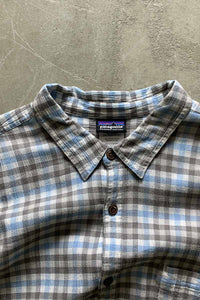 S/S ORGANIC COTTON CHECK SHIRT / BLUE [SIZE: XL USED]
