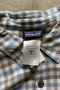 S/S ORGANIC COTTON CHECK SHIRT / BLUE [SIZE: XL USED]