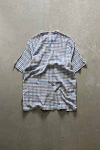 S/S ORGANIC COTTON CHECK SHIRT / BLUE [SIZE: XL USED]
