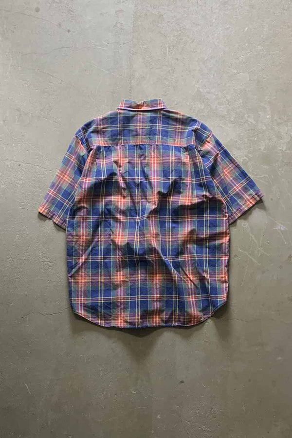 90'S S/S CHECK SHIRT / MULTI [SIZE: L USED]