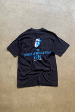 画像をギャラリービューアに読み込む, MADE IN USA 89&#39;S ROLLING STONES NORTH AMERICAN TOUR T-SHIRT SINGLE STITCH / BLACK/PURPLE [SIZE: L USED]
