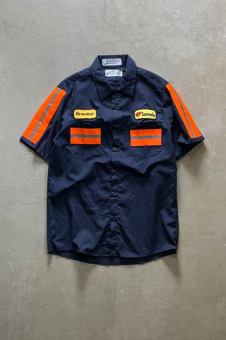 S/S REFLECTOR WORK SHIRT / NAVY [SIZE: L USED]