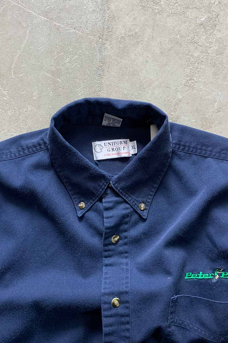 S/S PETER PAN BD SHIRT / NAVY [SIZE: XL USED]