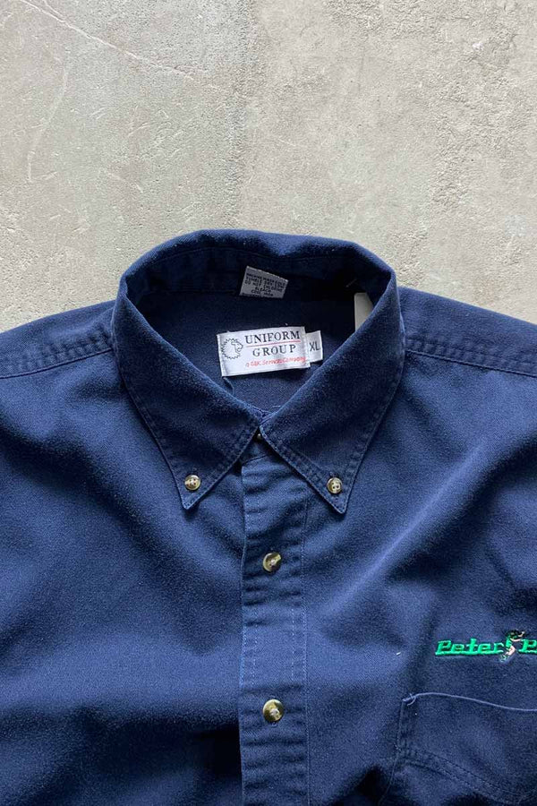 S/S PETER PAN BD SHIRT / NAVY [SIZE: XL USED]