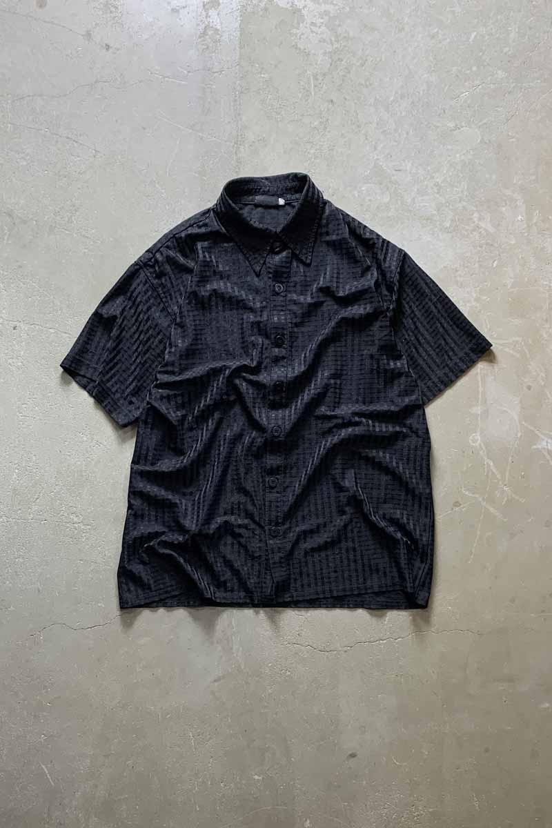 S/S CHECK SHIRT / BLACK [SIZE: XL USED]