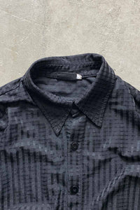 S/S CHECK SHIRT / BLACK [SIZE: XL USED]