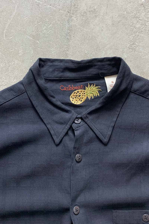 S/S SILK SHIRT / BLACK [SIZE: XL USED]