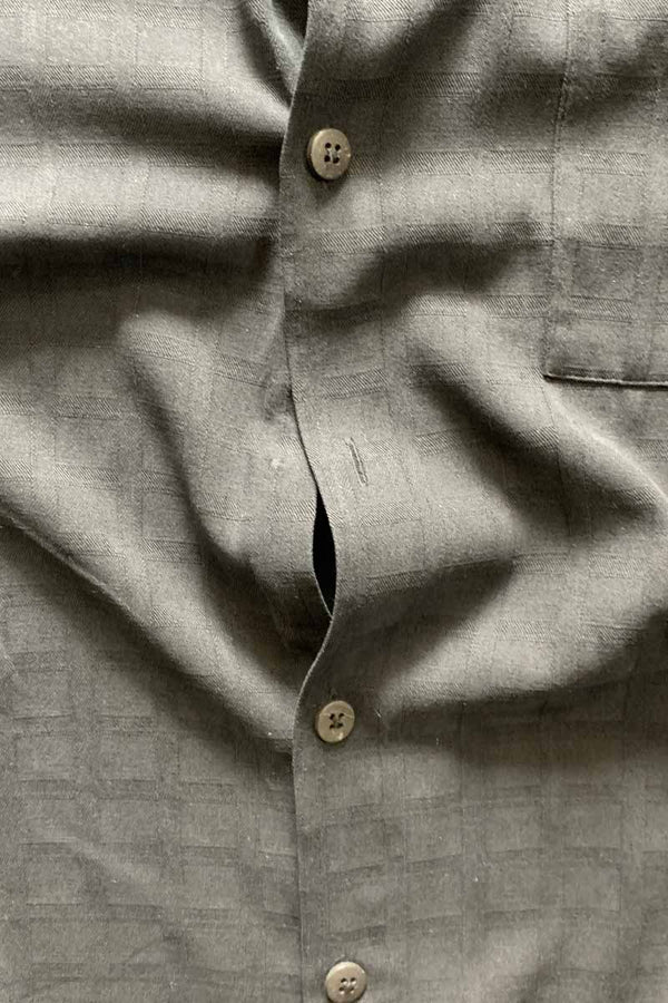 S/S SILK SHIRT / BLACK [SIZE: XL USED]