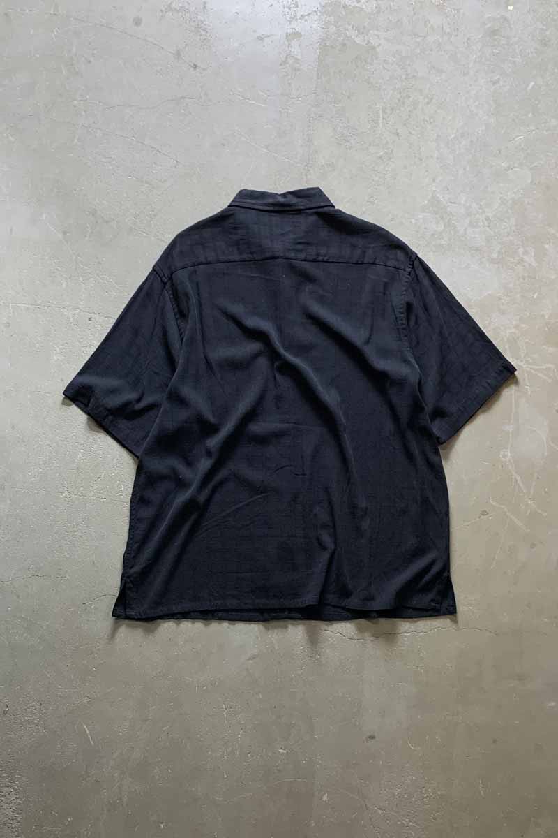 S/S SILK SHIRT / BLACK [SIZE: XL USED]
