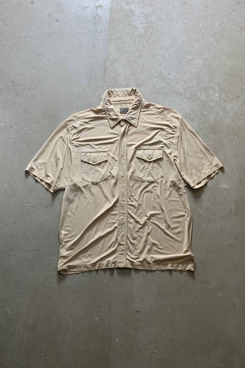 S/S KNIT SHIRT / BEIGE [SIZE: L USED]