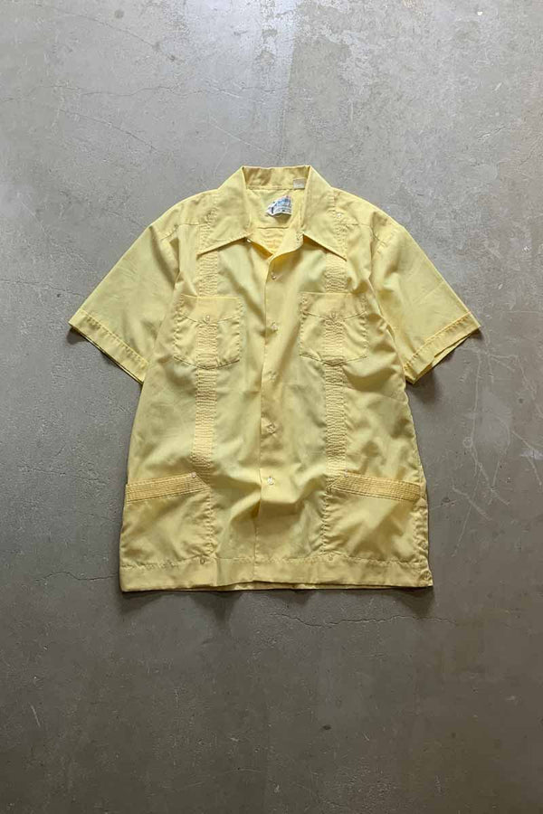 70'S S/S CUBA SHIRT / YELLOW [SIZE: L USED]