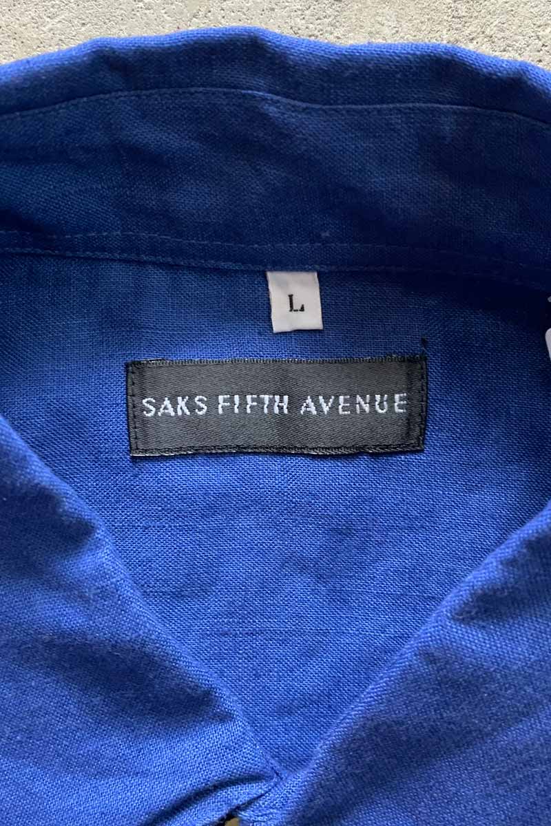 S/S LINEN SHIRT / BLUE [SIZE: L USED]