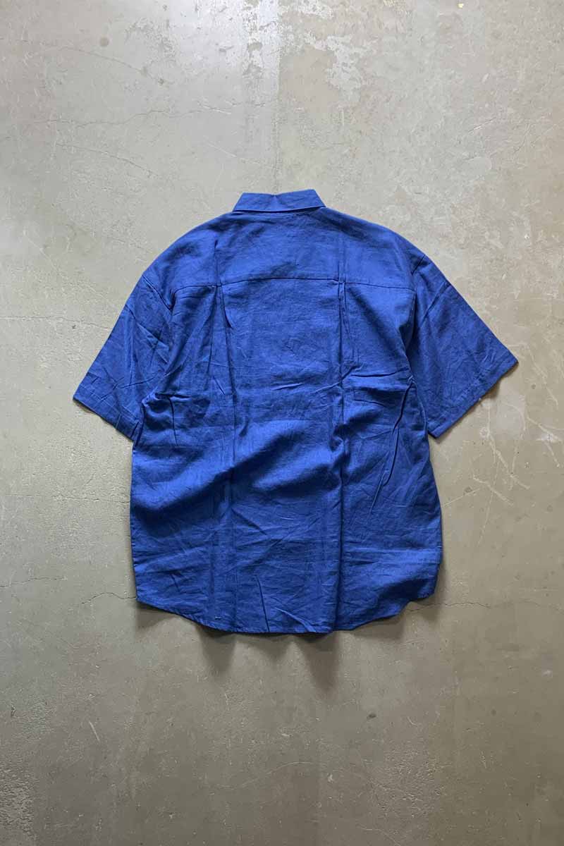 S/S LINEN SHIRT / BLUE [SIZE: L USED]