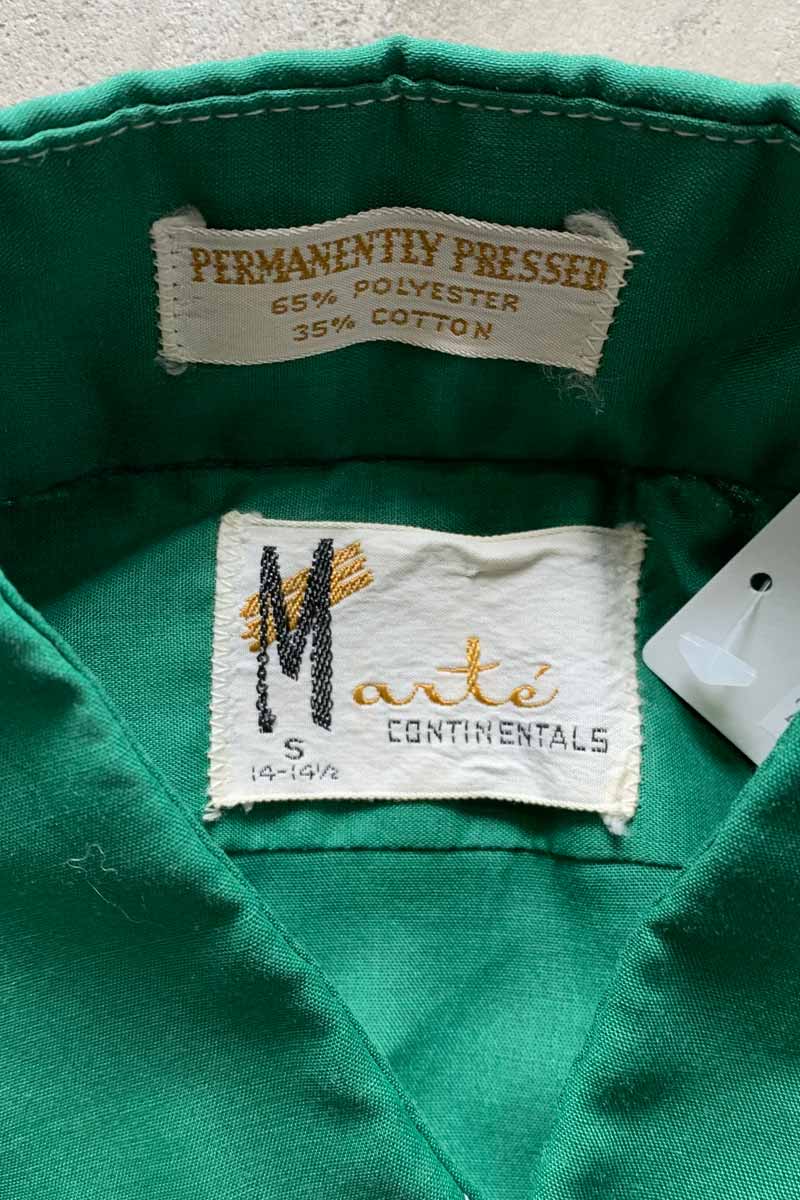 70s-80s S/S Stitch Pullover Shirt / Green [SIZE: S USED]