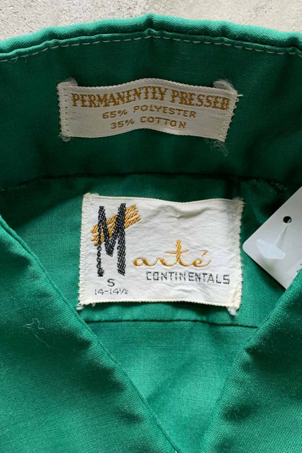 70s-80s S/S Stitch Pullover Shirt / Green [SIZE: S USED]