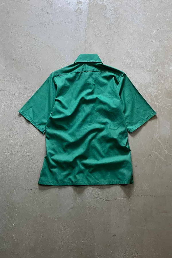 70s-80s S/S Stitch Pullover Shirt / Green [SIZE: S USED]