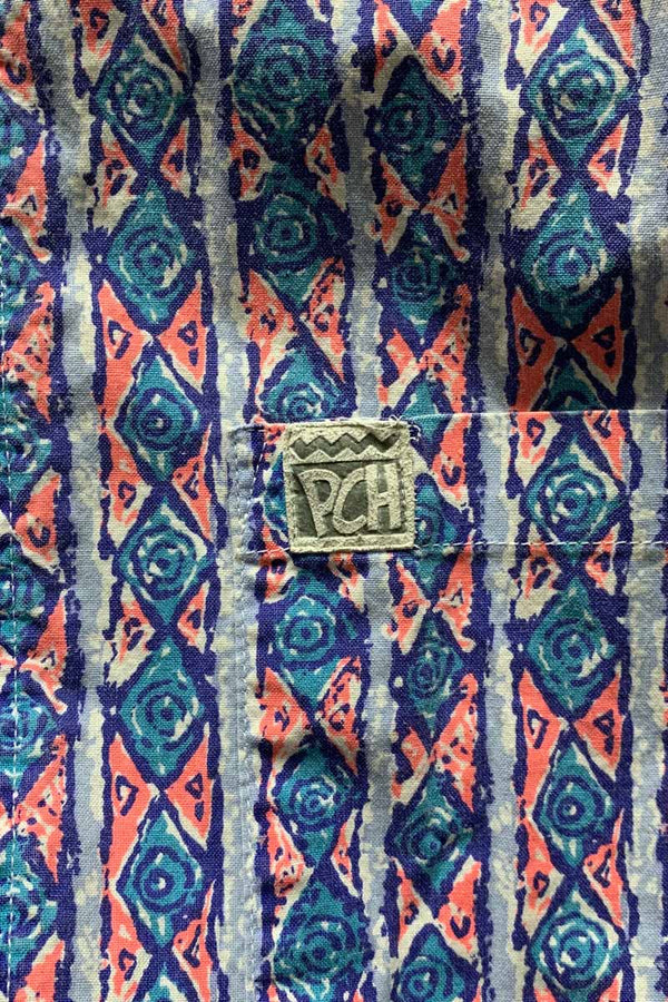 90'S S/S MULTI PATTERN COTTON SHIRT / MULTI [SIZE: M USED]