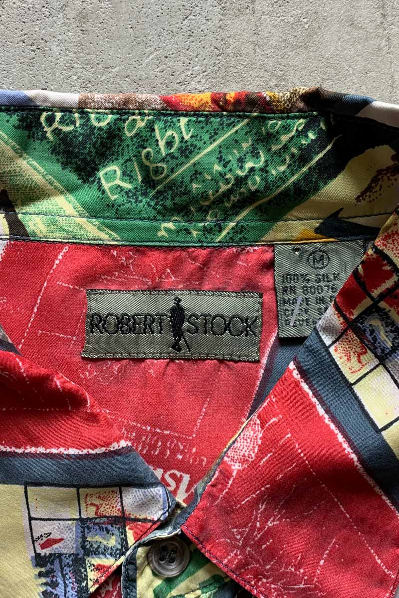90'S S/S DESIGN SILK SHIRT / MULTI [SIZE: M USED]