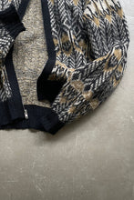 画像をギャラリービューアに読み込む, 50-60&#39;S DESIGN WOOL KNIT ZIP UP JACKET / MULTI [SIZE: S USED]
