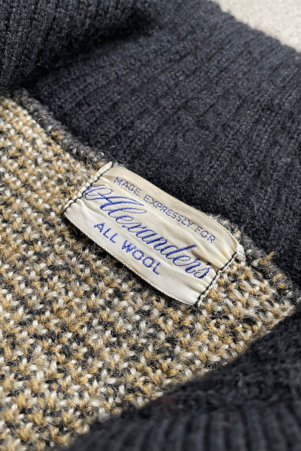 50-60'S DESIGN WOOL KNIT ZIP UP JACKET / MULTI [SIZE: S USED]