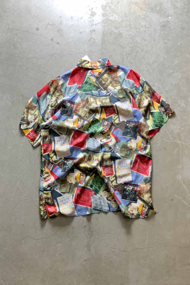 90'S S/S DESIGN SILK SHIRT / MULTI [SIZE: M USED]