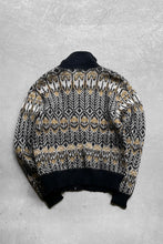 画像をギャラリービューアに読み込む, 50-60&#39;S DESIGN WOOL KNIT ZIP UP JACKET / MULTI [SIZE: S USED]
