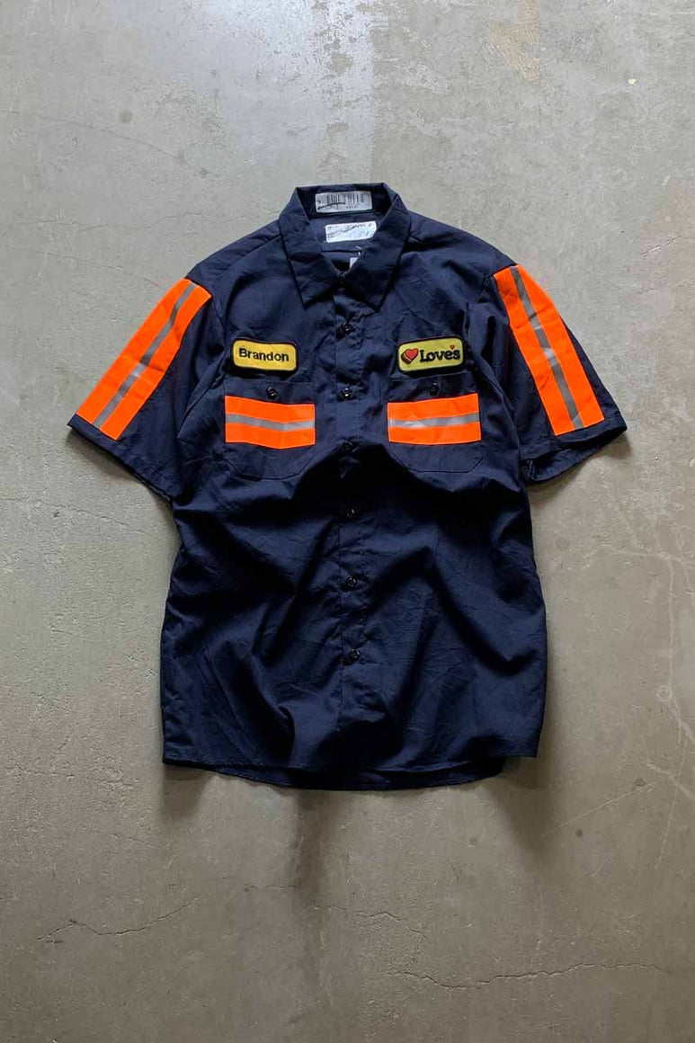 S/S REFLECTOR WORK SHIRT / NAVY [SIZE: L USED]