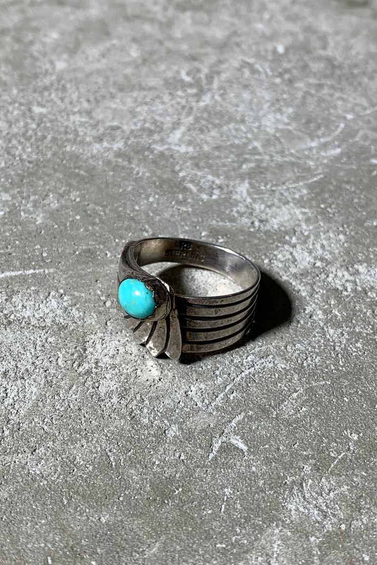 STERLING SILVER RING W/TURQUOISE [SIZE: 21号相当 USED]
