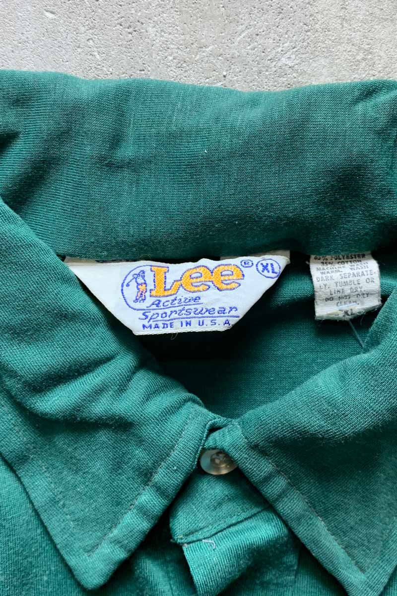 MADE IN USA 80'S S/S POLO SHIRT / GREEN [SIZE: XL USED]