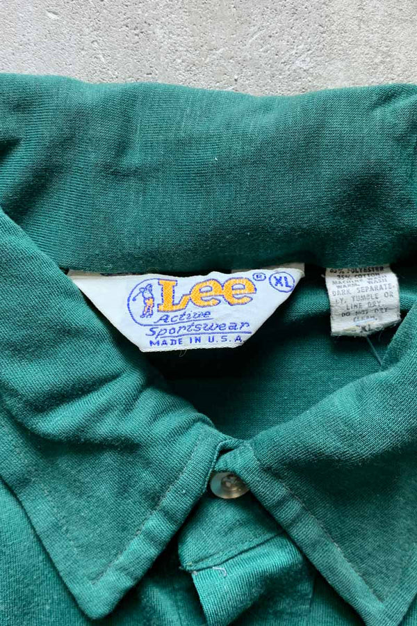 MADE IN USA 80'S S/S POLO SHIRT / GREEN [SIZE: XL USED]