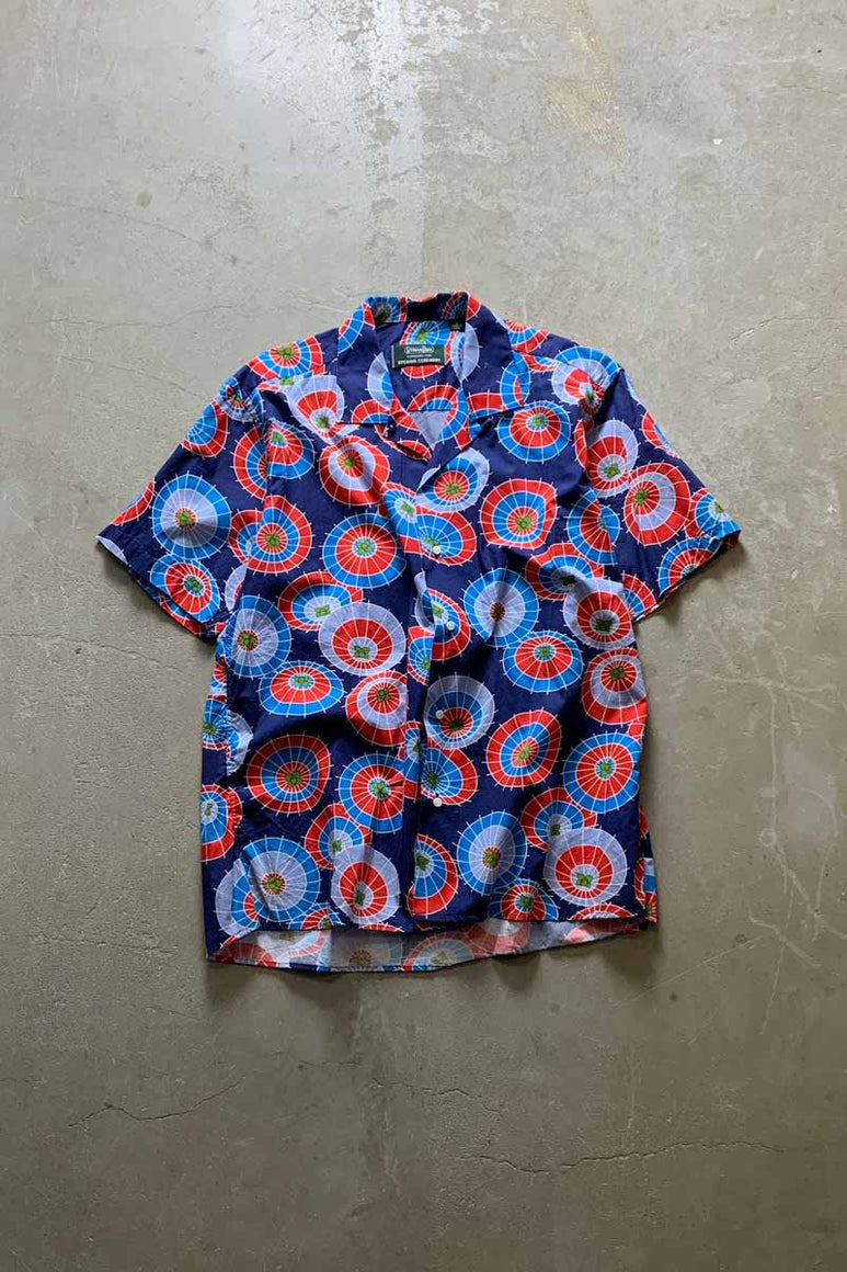 MADE IN USA S/S OPEN COLLAR SHIRT / MULTI [SIZE: L DEADSTOCK/NOS]