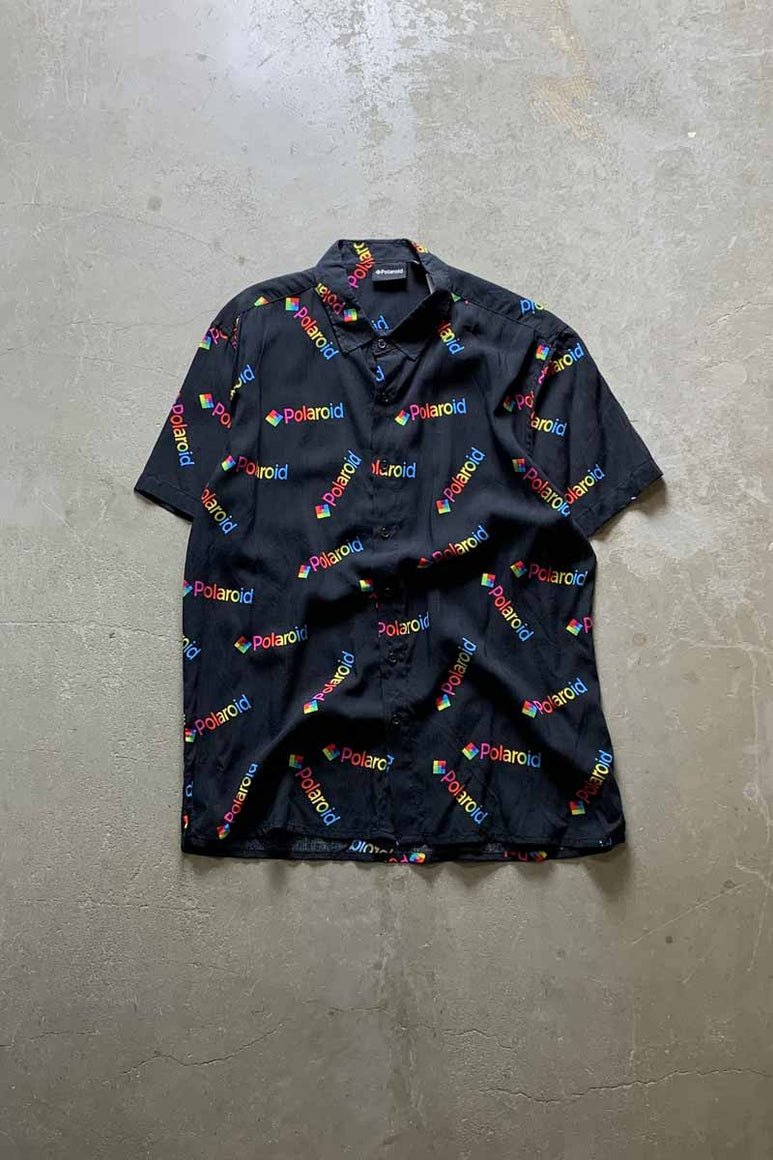 S/S LOGO RAYON SHIRT / BLACK [SIZE: L USED]