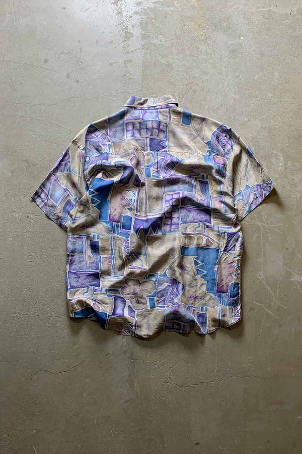 S/S SILK POCKET DESIGN PATTERN ART SHIRT / MULTI [SIZE: L USED]
