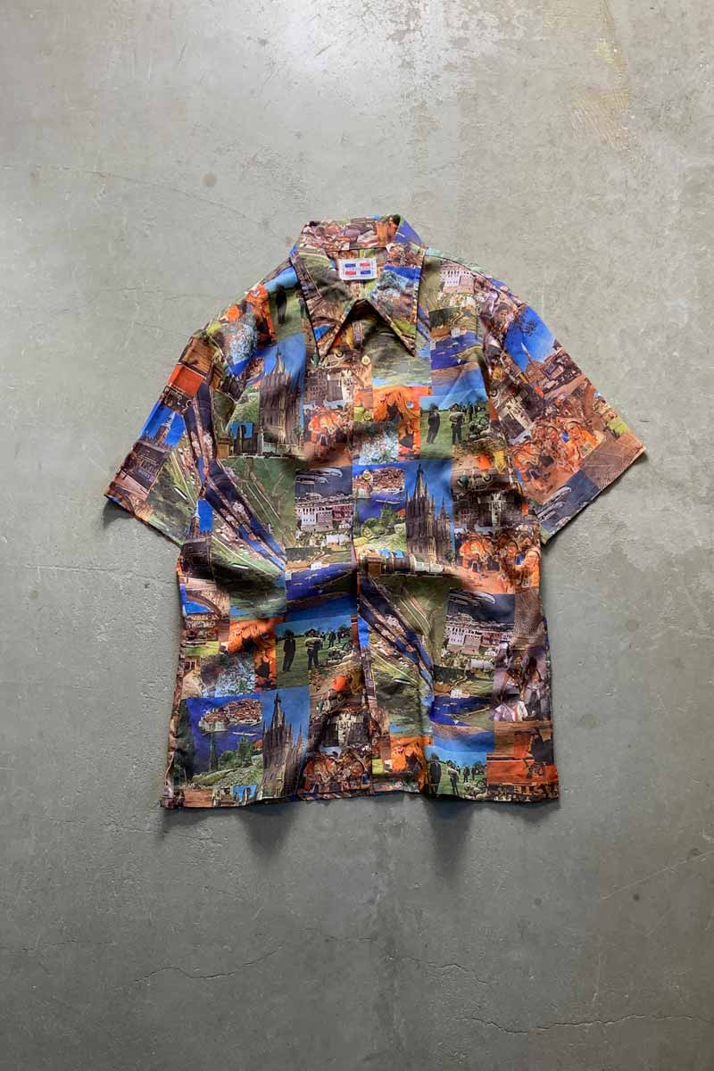 70'S S/S PICTURE DESIGN SHIRT / MULTI [SIZE: L USED]