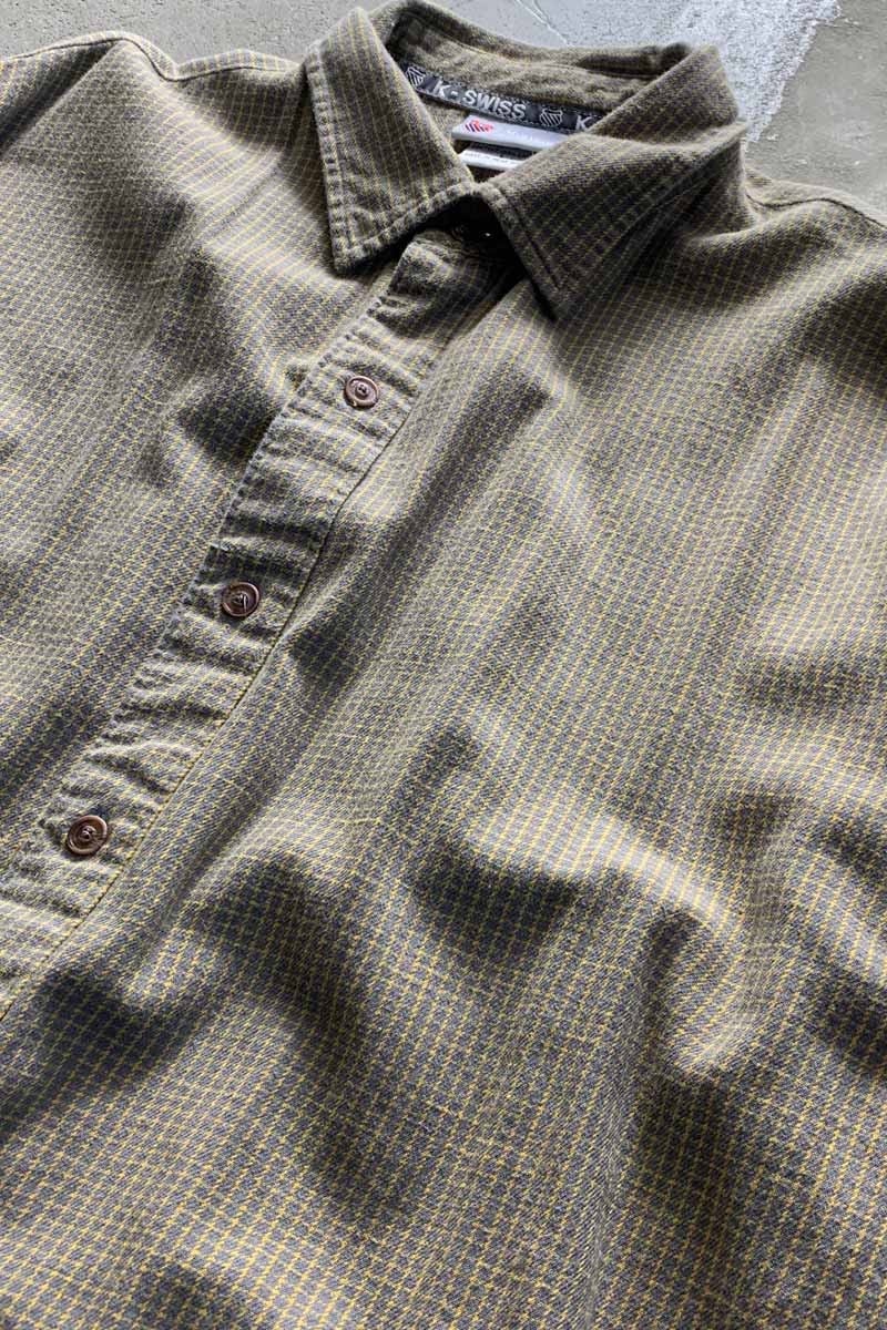 S/S CHECK SHIRT / GRAY [SIZE: L USED]