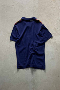 S/S DESIGN LINE KNIT SHIRT / NAVY [SIZE: M USED]