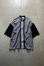 画像をギャラリービューアに読み込む, S/S NFL NY JETS LINE ZIP KNIT SHIRT / GRAY / BLACK [SIZE: XL USED]
