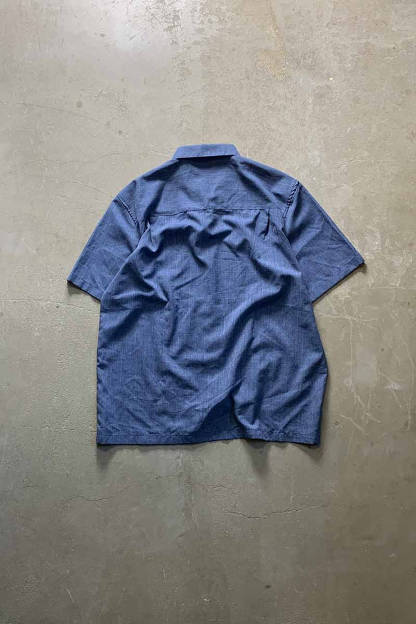 S/S STRIPE DESIGN SHIRT / NAVY [SIZE: XL USED]