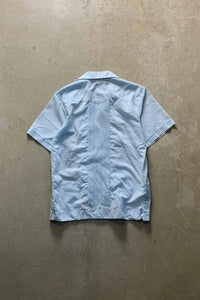 MADE IN MEXICO 80'S DESIGN EMBROIDERY CUBA SHIRT / BLUE [SIZE: M USED]