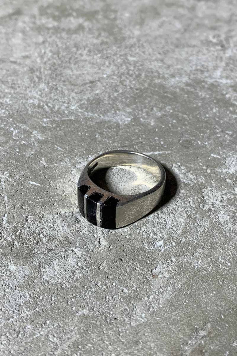 MADE IN MEXICO 925 SILVER RING W/ONYX [SIZE: 21号相当 USED]