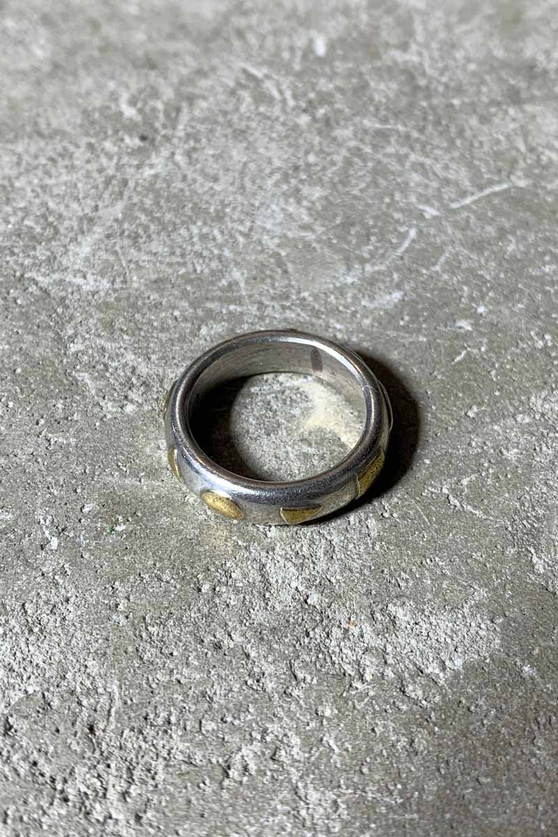 STERLING SILVER RING W/BRASS [SIZE: 10.5号相当 USED]